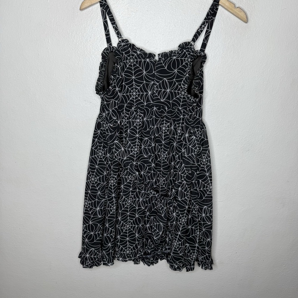 Sourpuss Spiderweb Dolly Babydoll Sleeveless Dress Women's Medium‎ Black Gothic - Picture 3 of 9